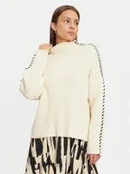 Swetry damskie - ONLY Golf Queenie 15330680 Beżowy Loose Fit - miniaturka - grafika 1