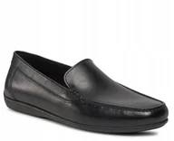 Mokasyny męskie - GEOX MĘSKIE MOKASYNY WSUWANE SKÓRZANE CZARNE 44 Ż5L - miniaturka - grafika 1