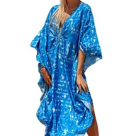 Sukienki - Pareo kolorowe długa sukienka plażowa tunika - miniaturka - grafika 1