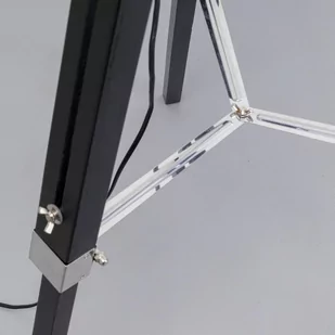 Lampa podłogowa Kare Raquette, czarny, tekstylny, drewno, wysokość 144 cm - Lampy stojące - miniaturka - grafika 1