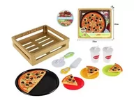 Zabawki AGD - Pizza do krojenia z talerzykami w skrzyneczce - Icom - miniaturka - grafika 1