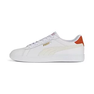 PUMA Męskie sneakersy Smash 3,0 l, białe-para szary-papryka chili, rozmiar 9,5 - Sneakersy męskie - miniaturka - grafika 1