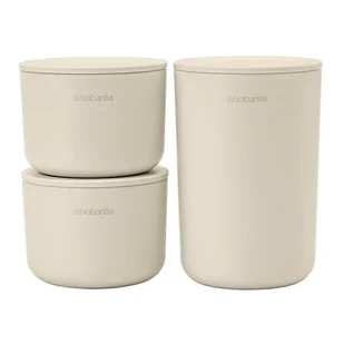 Brabantia 223501 - renew - zestaw 3 pojemników - soft beige kod: 22 35 01 - Pojemniki kuchenne - miniaturka - grafika 1
