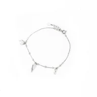 Bransoletki - Srebrna bransoletka 925 Koniczyna Skrzydło Nieskończoność - miniaturka - grafika 1