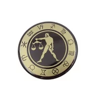 Dekoracje domu - Waga - znak zodiaku - magnes. Śr. 6cm; metal emaliowany - miniaturka - grafika 1