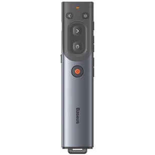 Wielofunkcyjny pilot Baseus Orange Dot do prezentacji, z czerwonym wskaźnikiem laserowym, akumulatorowy (szary) - Kable - miniaturka - grafika 1