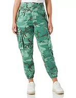 Spodnie damskie - Pinko Fitness Cargo Bull Camu + Stra Spodnie Damskie, Sl0_mult.zielony/Brązowy, 46 - miniaturka - grafika 1