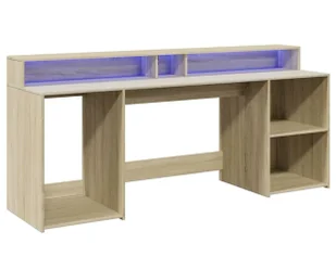 Elior Podświetlane biurko 200 cm dąb sonoma C2-H80 - Biurka - miniaturka - grafika 1
