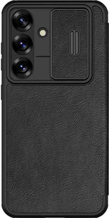 Nillkin Etui z klapką i ochroną aparatu Qin Pro do Galaxy S25, czarne - Etui i futerały do telefonów - miniaturka - grafika 1