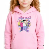 Bluzy dla dziewczynek - Bluza Dziecięca Różowa Z Kapturem SAJA BOYS STAR Muzyka Wzory Rozm 116 cm - miniaturka - grafika 1