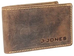 Portfel Męski Skórzany Jennifer Jones Skóra Licowa Mały Poziomy Bez Zapięcia 5493 RFID BRĄZOWY 10 x 6,5 x 2 [cm] - Portfele - miniaturka - grafika 1