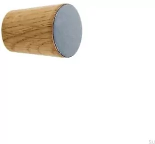 Gałka meblowa Simple Cone Drewniana Emaliowana Jasny Szary Olej Bezbarwny Półmat - Klamki - miniaturka - grafika 1