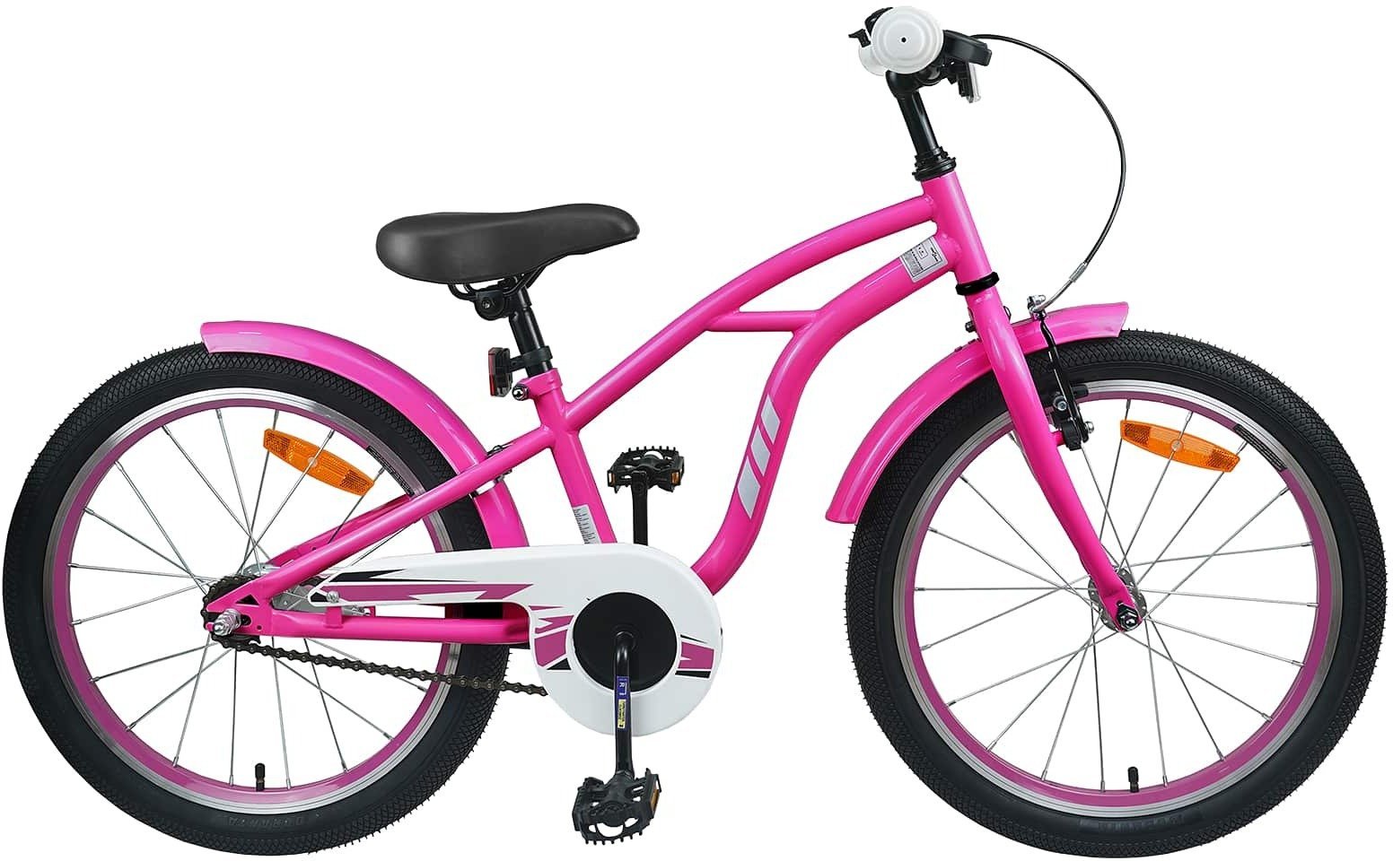 vidaXL Rower Dziecięcy 22 Cali 7-12 Ciemny Róż