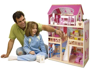 Drewniany Domek dla Lalek Rezydencja,4 laki 243005 - Domki dla lalek - miniaturka - grafika 1