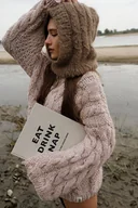 Czapki damskie - Kaptur Balaclava Bow Brąz - miniaturka - grafika 1