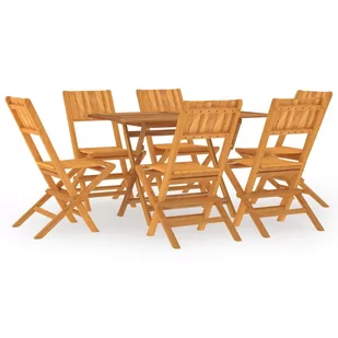 7-cz. zestaw mebli ogrodowych, lite drewno tekowe vidaXL - Meble ogrodowe - miniaturka - grafika 3