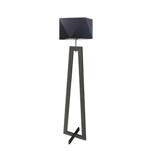 Czarna lampa podłogowa drewniana w stylu rustykalnym BAKU - Lampy stojące - miniaturka - grafika 1