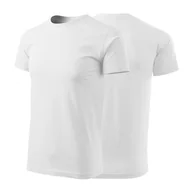 Koszulki męskie - Koszulka biała z krótkim rękawem z logo na sercu i plecach męska z nadrukiem logo firmy 160g BASIC129 kolor 00 koszulka krótki rękaw - miniaturka - grafika 1