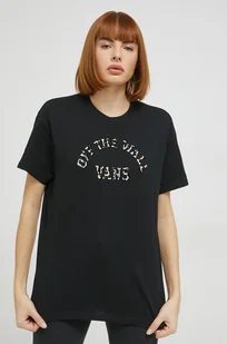 Vans t-shirt bawełniany kolor czarny - Koszulki sportowe damskie - miniaturka - grafika 1