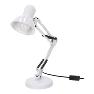 Lampy stojące - Lampka Biurkowa Kreślarska Szkolna 2w1 BIAŁA 1xE27 60W Regulowana Metalowa - miniaturka - grafika 1
