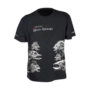 Koszulki sportowe męskie - T-Shirty Dragon Hells Anglers Mix Czarne S - grafika 1