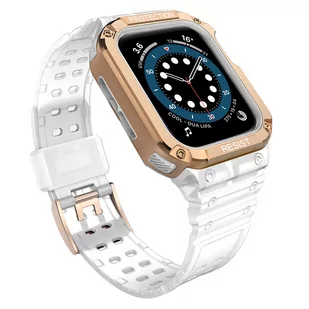 Protect Strap Band opaska z etui do Watch 7 / 6 / 5 / 4 / 3 / 2 / SE (45 / 44 / 42mm) obudowa pancerny pokrowiec na zegarek różowy - Akcesoria do smartwatchy - miniaturka - grafika 1