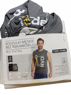 TOM&ROSE koszulka bez rękawów okrągły bawełna 2 pak rozmiar L (384) - Koszulki męskie - miniaturka - grafika 1