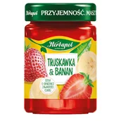 Dżem - Herbapol Dżem o obniżonej zawartości cukru Truskawka i Banan 280 g - miniaturka - grafika 1