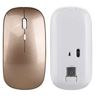 Myszki - Myszka bezprzewodowa optyczna mysz komputerowa cicha 2.4G 10m 4D slim Złota - miniaturka - grafika 1