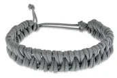 Bransolety męskie - Męska Bransoletka Pleciona Ręcznie Szara - miniaturka - grafika 1