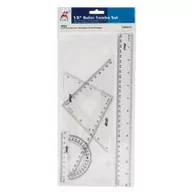Przybory szkolne - BEIFA Zestaw kreślarski Aplus z linijką 30cm Etui - miniaturka - grafika 1