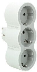 MOP SCH 3X2P+E FRONT OUTLETS WHITE/GREY