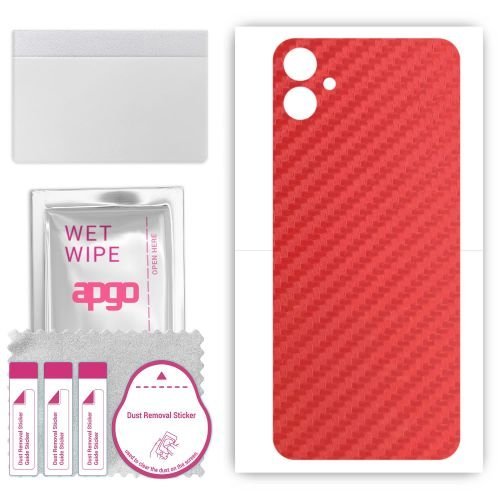 folia naklejka skórka strukturalna na TYŁ do Samsung Galaxy F14 - Carbon Czerwony - apgo SKINS