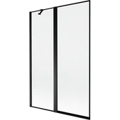 Parawany nawannowe - Mexen Mist parawan nawannowy 2-skrzydłowy lewy 120 x 150 cm, czarna ramka, czarny - 8A9-120-011-70-70-L - miniaturka - grafika 1