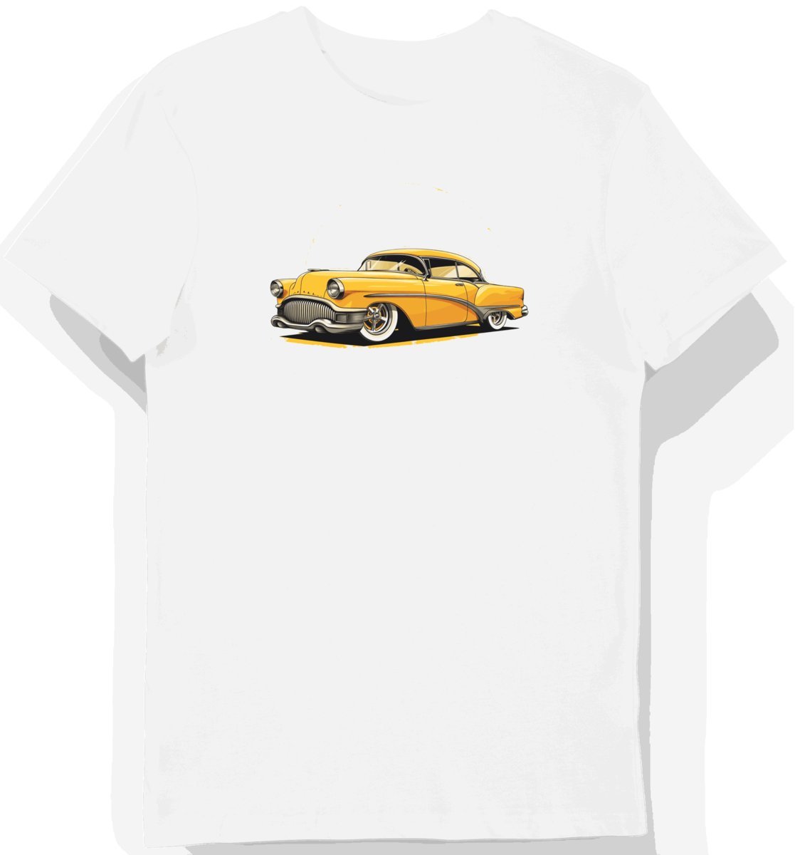 Koszulka męska biała z motywem eleganckiego hot roda M