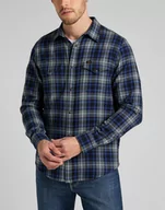 Koszule męskie - Lee Clean Western Męska Koszula W Kratę  Anthem Blue L66Rdh21-4Xl - miniaturka - grafika 1