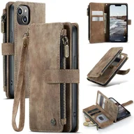 Etui i futerały do telefonów - CaseMe C30 Wielofunkcyjne skórzane etui na telefon do iPhone'a 14 Brown - miniaturka - grafika 1