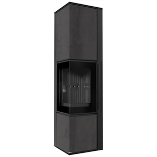 Piec stalowy TORA/L 8 kW fi 150 NATURALI PIETRA DI SAVOIA czarny domykanie - Piece wolnostojące - miniaturka - grafika 1