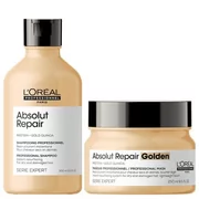 Odbudowujący zestaw do włosów zniszczonych , szampon i maska L'Oréal Absolut Repair Gold