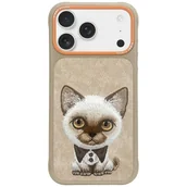 Etui i futerały do telefonów - Etui Nimmy Big Eyed Pet 2.0 Cat do iPhone 17 Pro beżowy - miniaturka - grafika 1