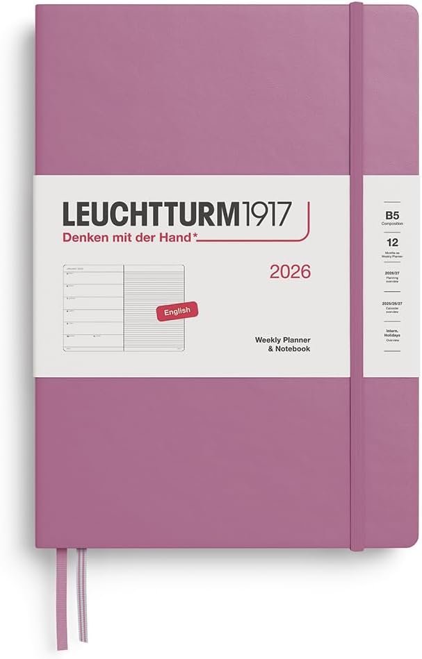 KALENDARZ TYGODNIOWY Z NOTATNIKIEM LEUCHTTURM1917 COMPOSITION (B5) 2026 DUSTY ROSE