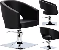 Fotele fryzjerskie - Fotel fryzjerski Greta Black hydrauliczny obrotowy do salonu fryzjerskiego krzesło fryzjerskie - miniaturka - grafika 1
