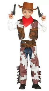 Guirca Kostium  Cowboy dla dzieci dziewczynek chłopców Western kostium dziecięcy rozm. 98-146, 140/146, biało-brązowy - Stroje karnawałowe - miniaturka - grafika 1