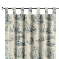 Zasłony - Dekoria Zasłona na szelkach 1 szt. tło ecru niebieskie postacie 1szt 130 × 260 cm Avinon 310-132-66 - miniaturka - grafika 1