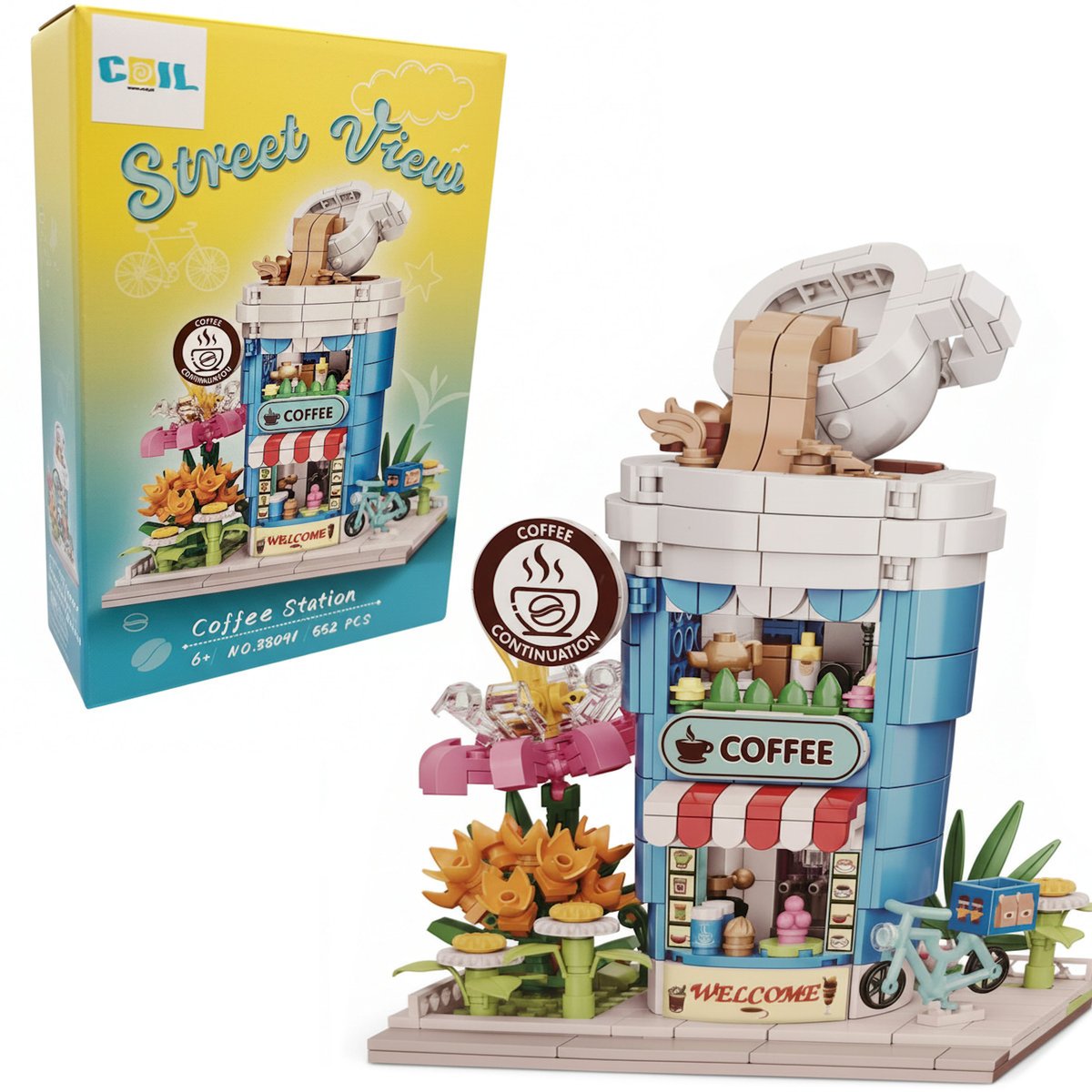 COIL Klocki konstrukcyjne zestaw kawiarnia 552 el. elementy