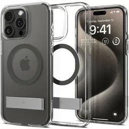 Spigen Etui Ultra Hybrid S Mag MagSafe do iPhone 15 Pro Max, przezroczysto-szare - Etui i futerały do telefonów - miniaturka - grafika 1