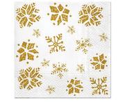 Pozostałe akcesoria świąteczne - Serwetki świąteczne Snowflakes Glitter złote 33 x 33 cm 20 szt. - miniaturka - grafika 1