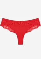 Majtki damskie - Czerwone Majtki Typu Stringi z Koronką Nedareanes - miniaturka - grafika 1