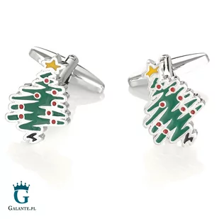 Spinki do mankietów Choinka Boże Narodzenie X2 N146 - Spinki do mankietów i krawatów - miniaturka - grafika 1