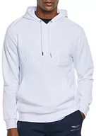 Bluzy męskie - Hackett London Męska bluza z kapturem Amr Embossed HDY, biały, XL - miniaturka - grafika 1
